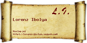 Lorenz Ibolya névjegykártya